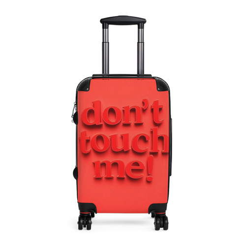 Bold Red Suitcase - "Don't Touch Me!" - Stylish Travel Luggage for Adventurers