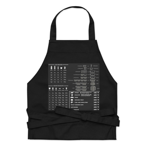 Chef Kitchen Cooking Instructions and Measurement Organic cotton apron